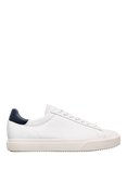 CLAE Bradley Venice Leather Trainers, White Leather Navy