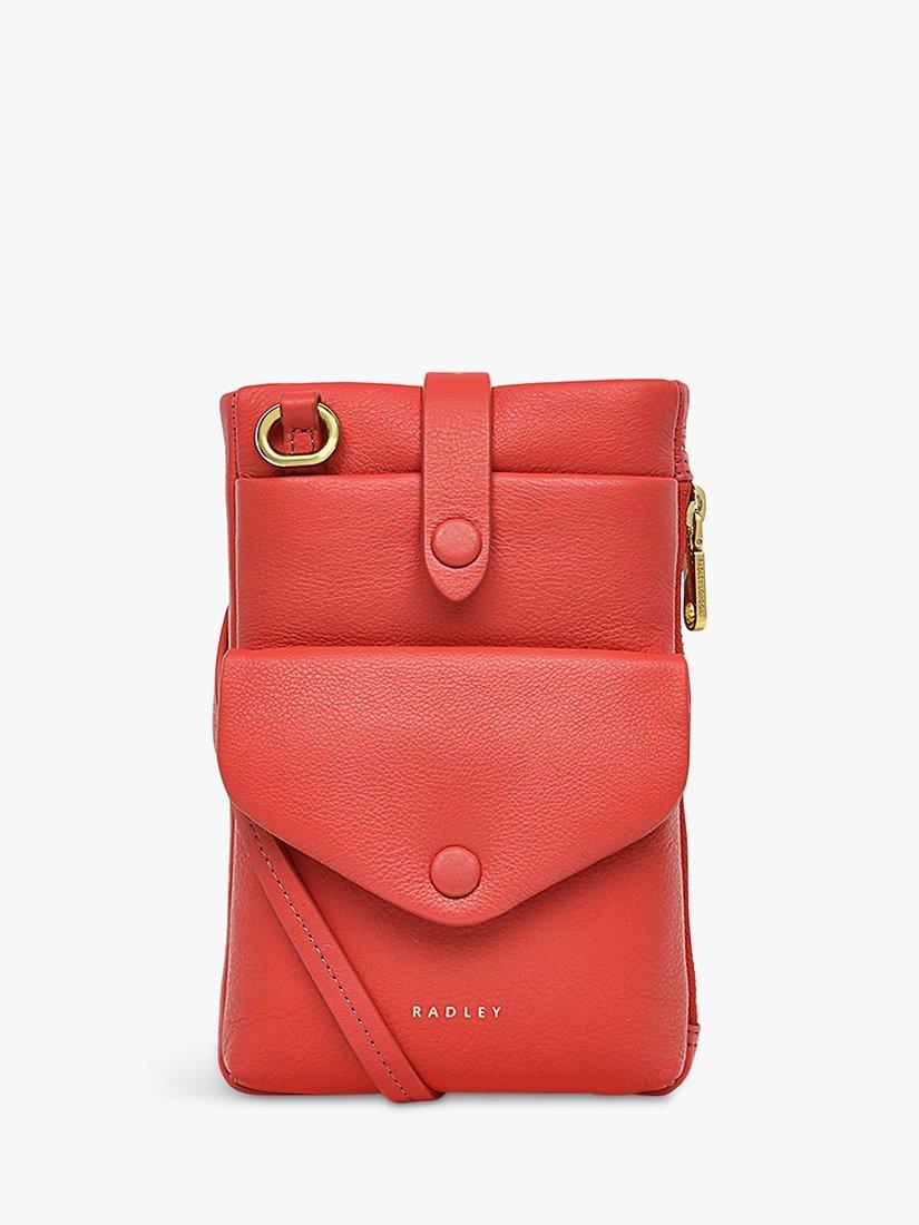 Radley Mallow Street Leather Cross Body Phone Bag, Lava, One Size