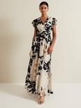 Phase Eight Liana Floral Maxi Dress, Black/Ivory