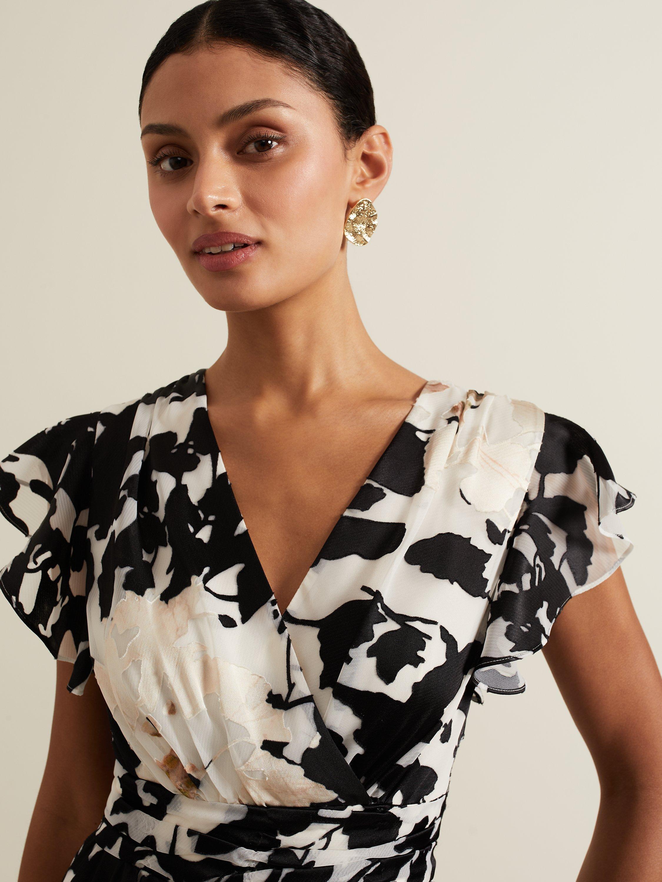 【関税込】PhaseEight ドレス☆Black Liana Floral Maxi Dress Phase Eight Liana Floral Maxi Dress, Black/Ivory