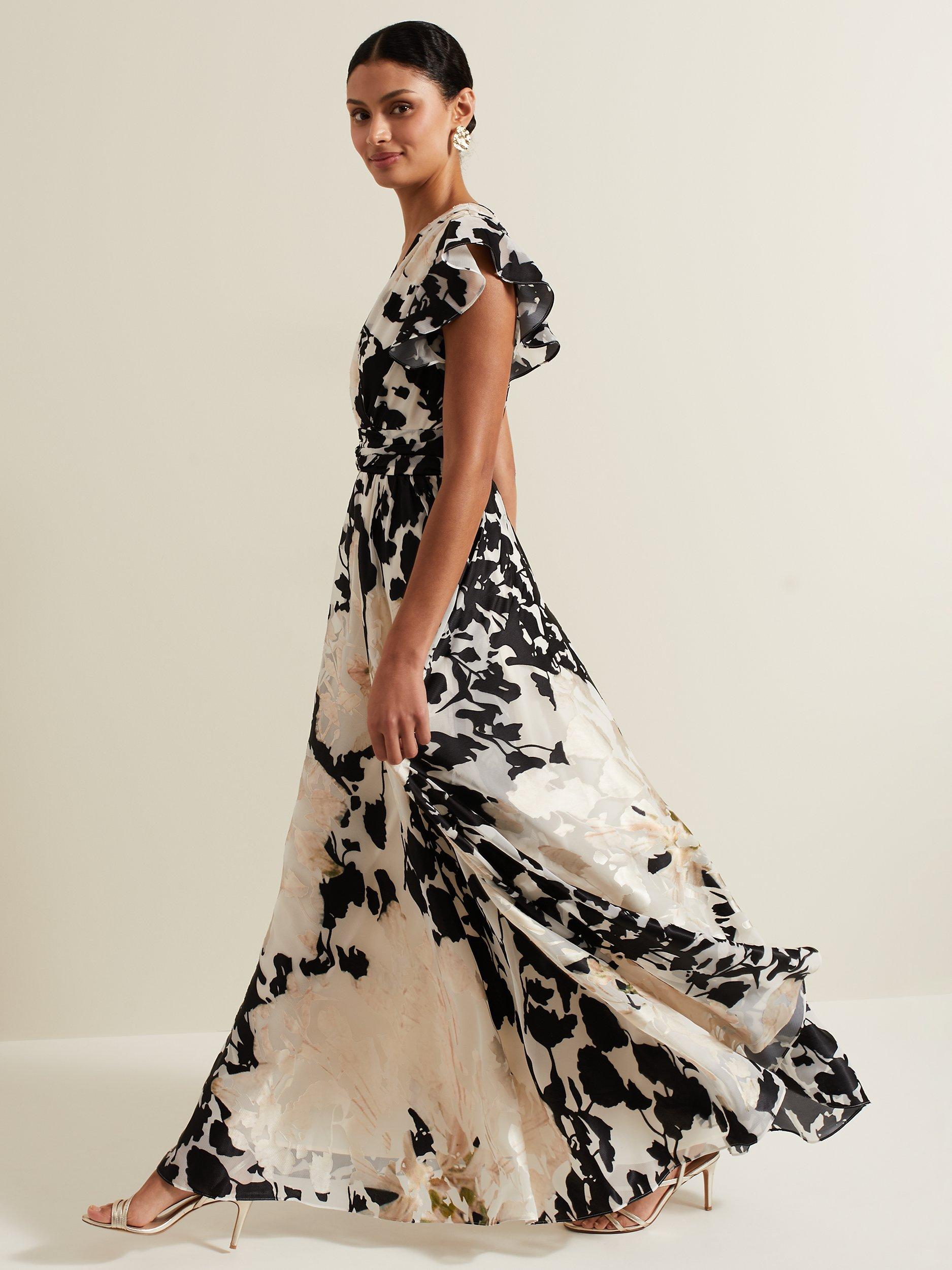 [Phase Eight]Liana Floral Maxi Dress フローラルマキシドレス Phase Eight Liana Floral Maxi Dress, Black/Ivory