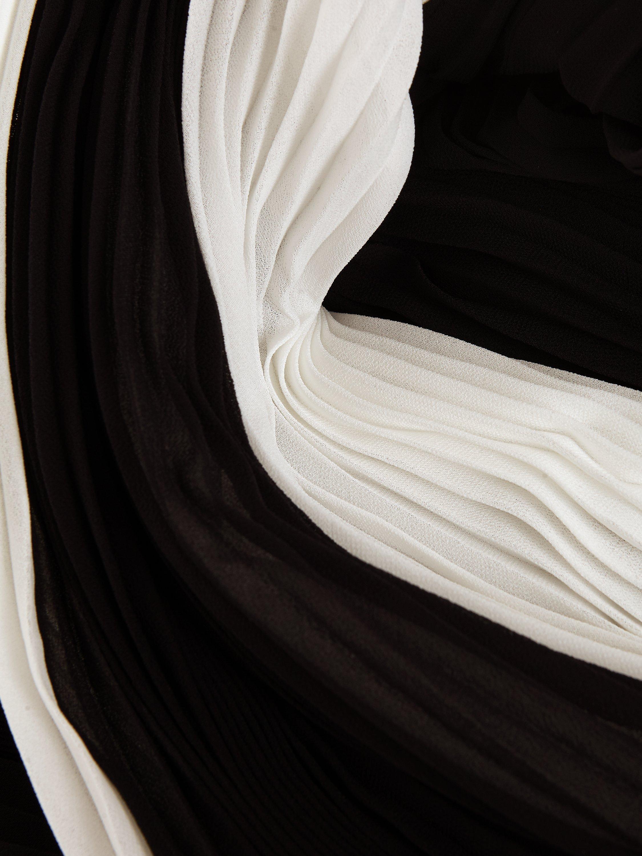 Product image 6 of 9, which shows Phase Eight Taylor Monochrome Stripe Pleated Maxi Dress, Black/Ivory, 6