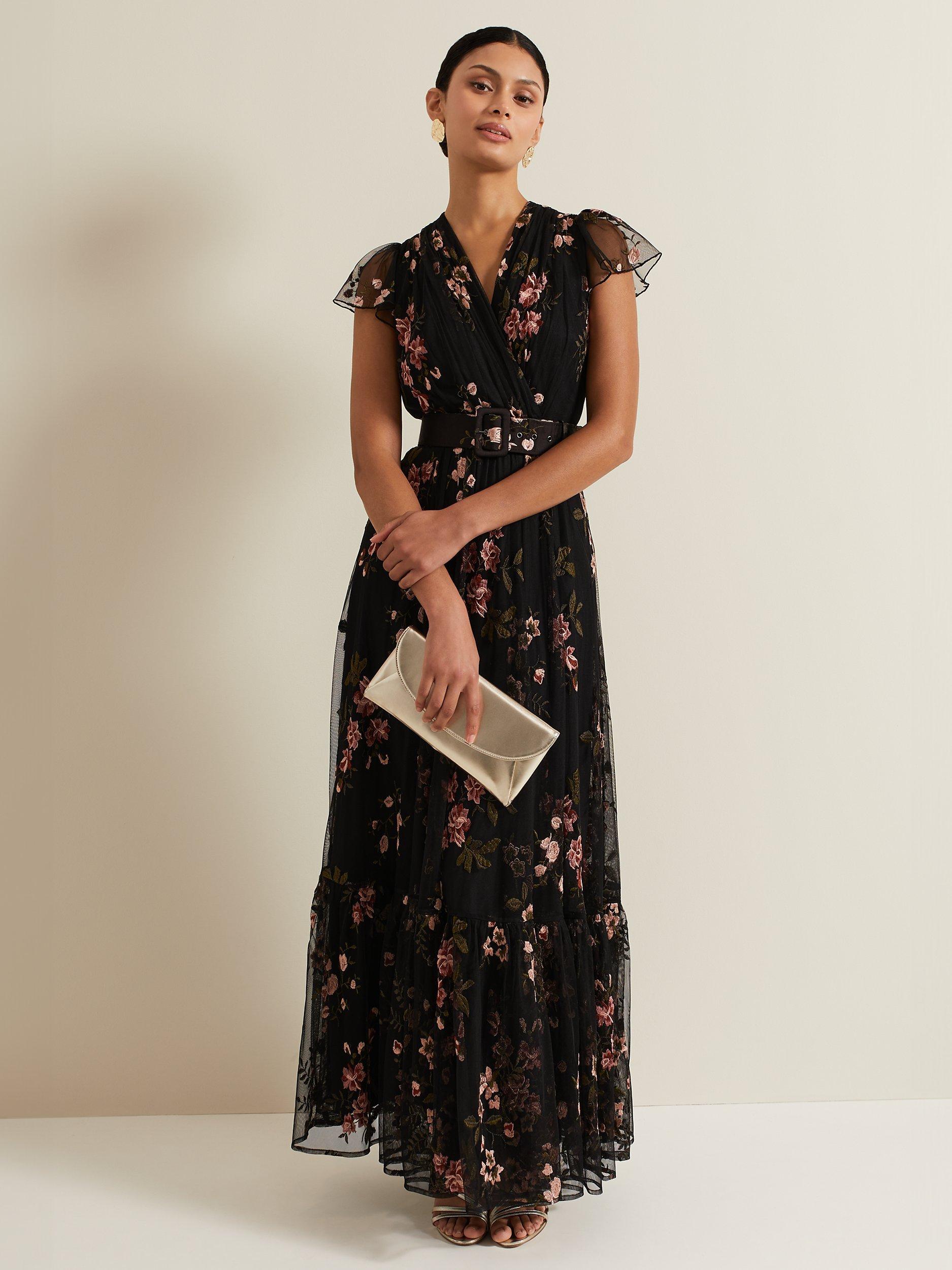 Phase Eight Tamera Floral Embroidered Maxi Dress Multi