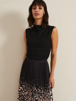 Phase Eight Haylee Textured Top, Black, Black