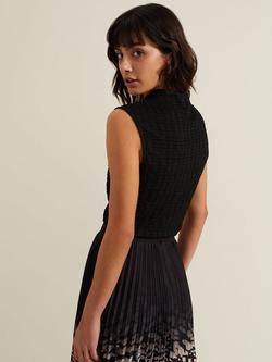 Phase Eight Haylee Textured Top, Black - view 2, Black