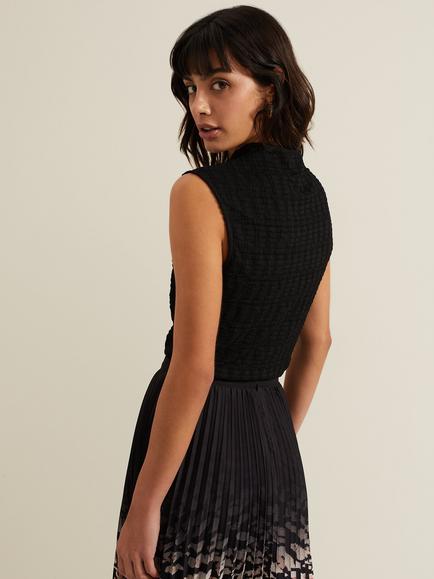 Phase Eight Haylee Textured Top, Black - view 2, Black