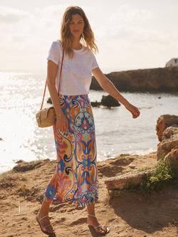 NRBY Babs Silk Midi Skirt, Blurred Paisley, Blurred Paisley