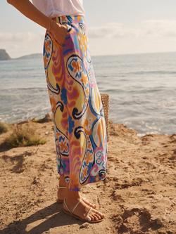 NRBY Babs Silk Midi Skirt, Blurred Paisley - view 2, Blurred Paisley