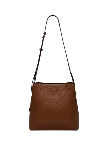 Radley Dukes Place Leather Medium Compartment Crossbody Bag, Saddle