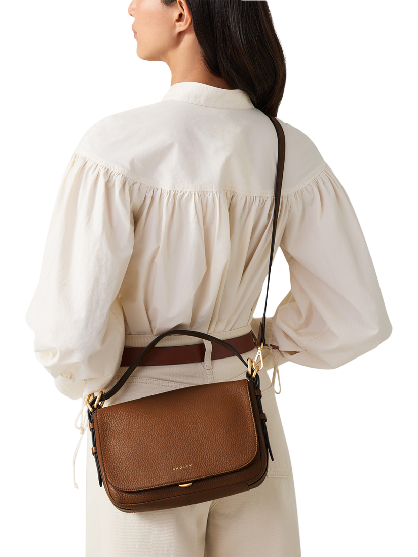 Product image 4 of 7, which shows Radley Graffton Street Leather Crossbody Bag, Saddle