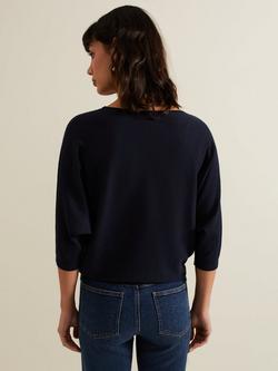 Phase Eight Cristine Fine Knit Batwing Jumper - view 2, Navy