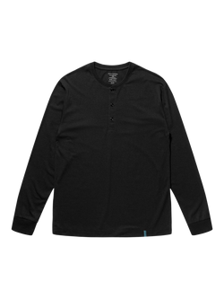 Panos Emporio Henley Bamboo Cotton Mix Lounge Top, Black - view 2, Black