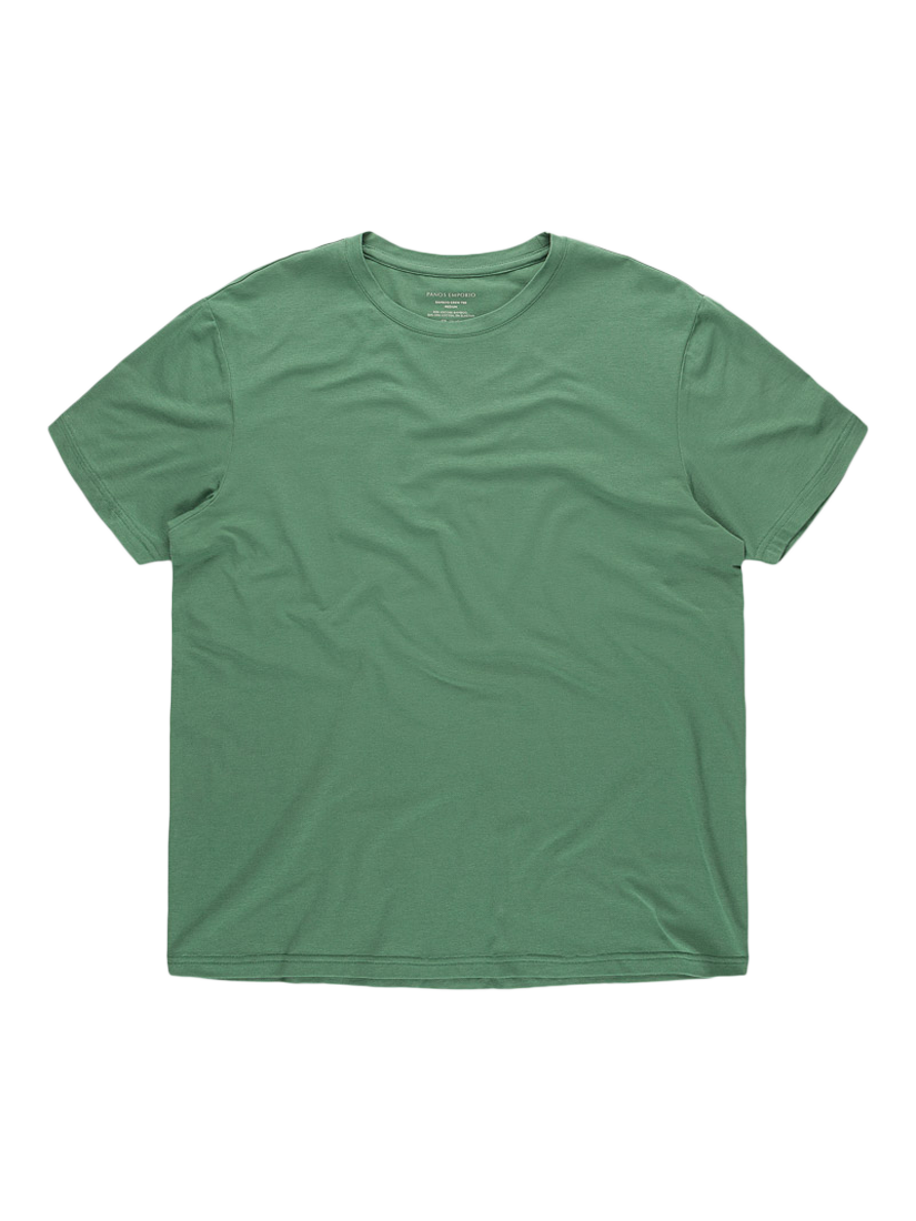 Product image 2 of 5, which shows Panos Emporio Eco Base Bamboo and Organic Cotton Blend T-Shirt, Earth Green, S