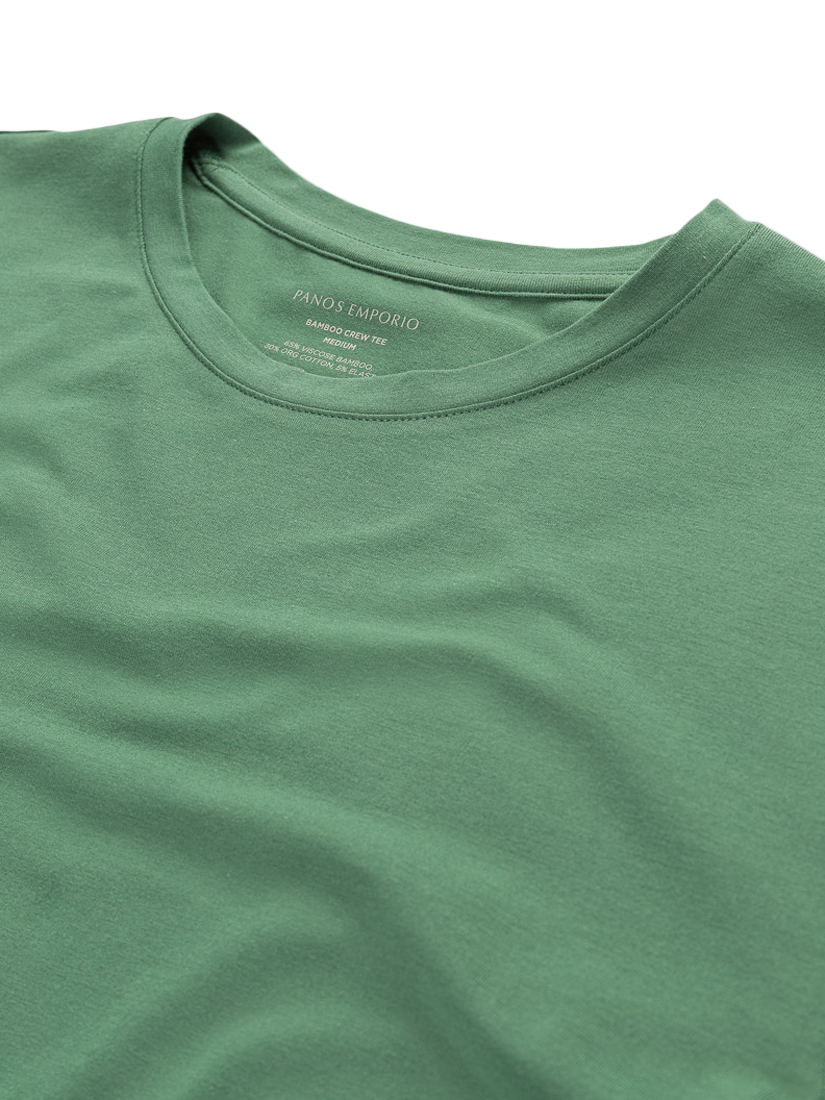 Product image 3 of 5, which shows Panos Emporio Eco Base Bamboo and Organic Cotton Blend T-Shirt, Earth Green, S
