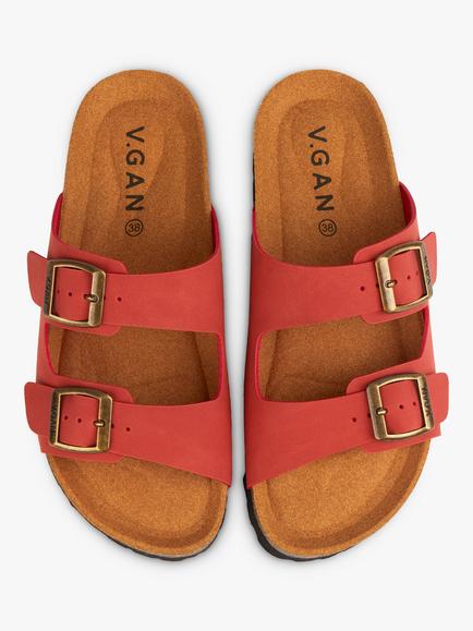 V.GAN Vegan Mango Comfort Footbed Sandals - view 2, Apricot