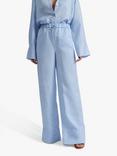 Malina Maisie Linen Blend Wide Trousers, Pastel Blue