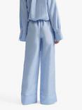 Malina Maisie Linen Blend Wide Trousers, Pastel Blue