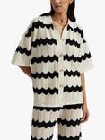 Malina Alana Stripe Knitted Shirt, Cream/Black