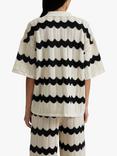 Malina Alana Stripe Knitted Shirt, Cream/Black