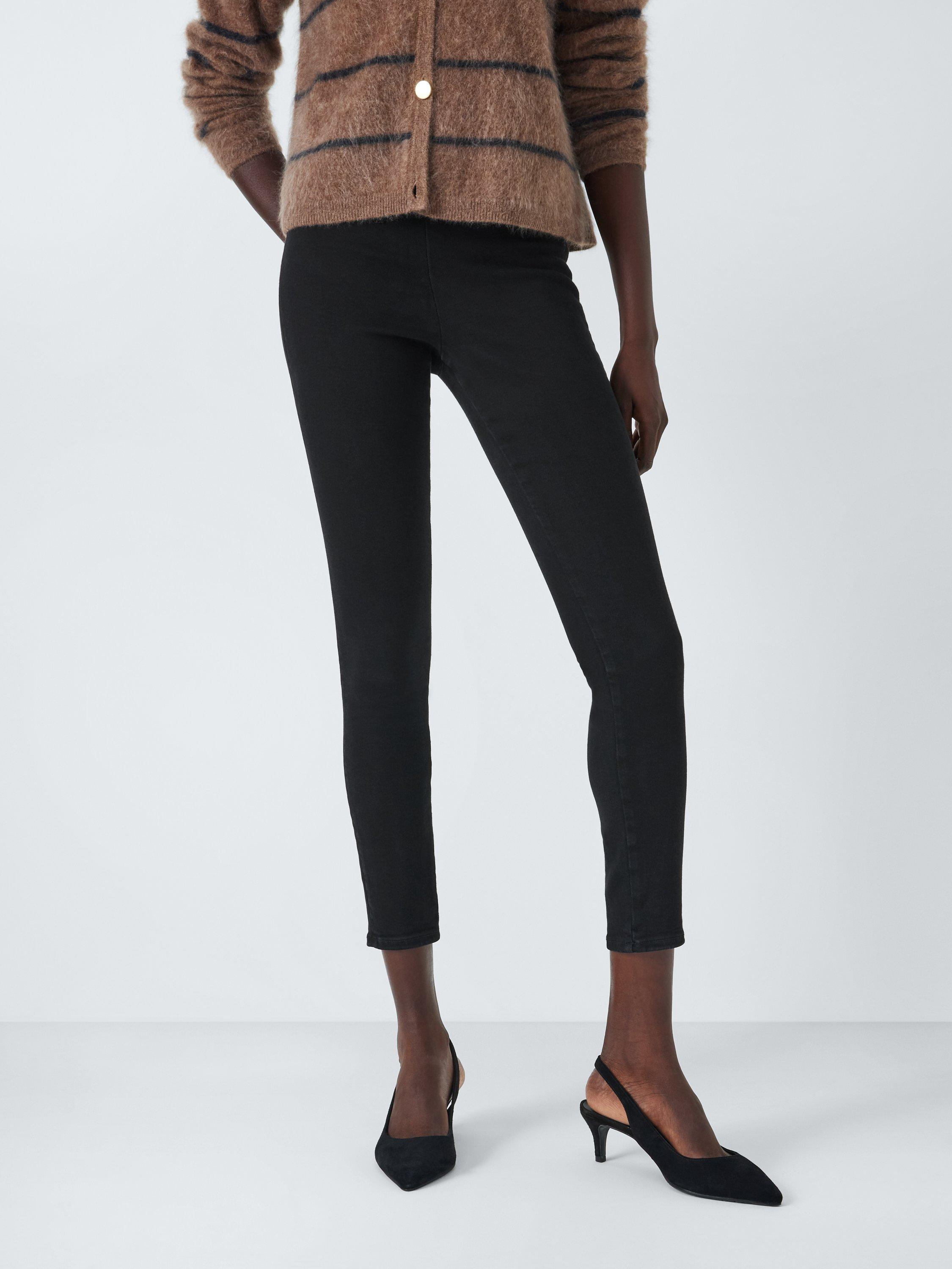 Product image 1 of 6, which shows FRAME Jetset Skinny Cropped Jeans, Sheen Noir, XS-S