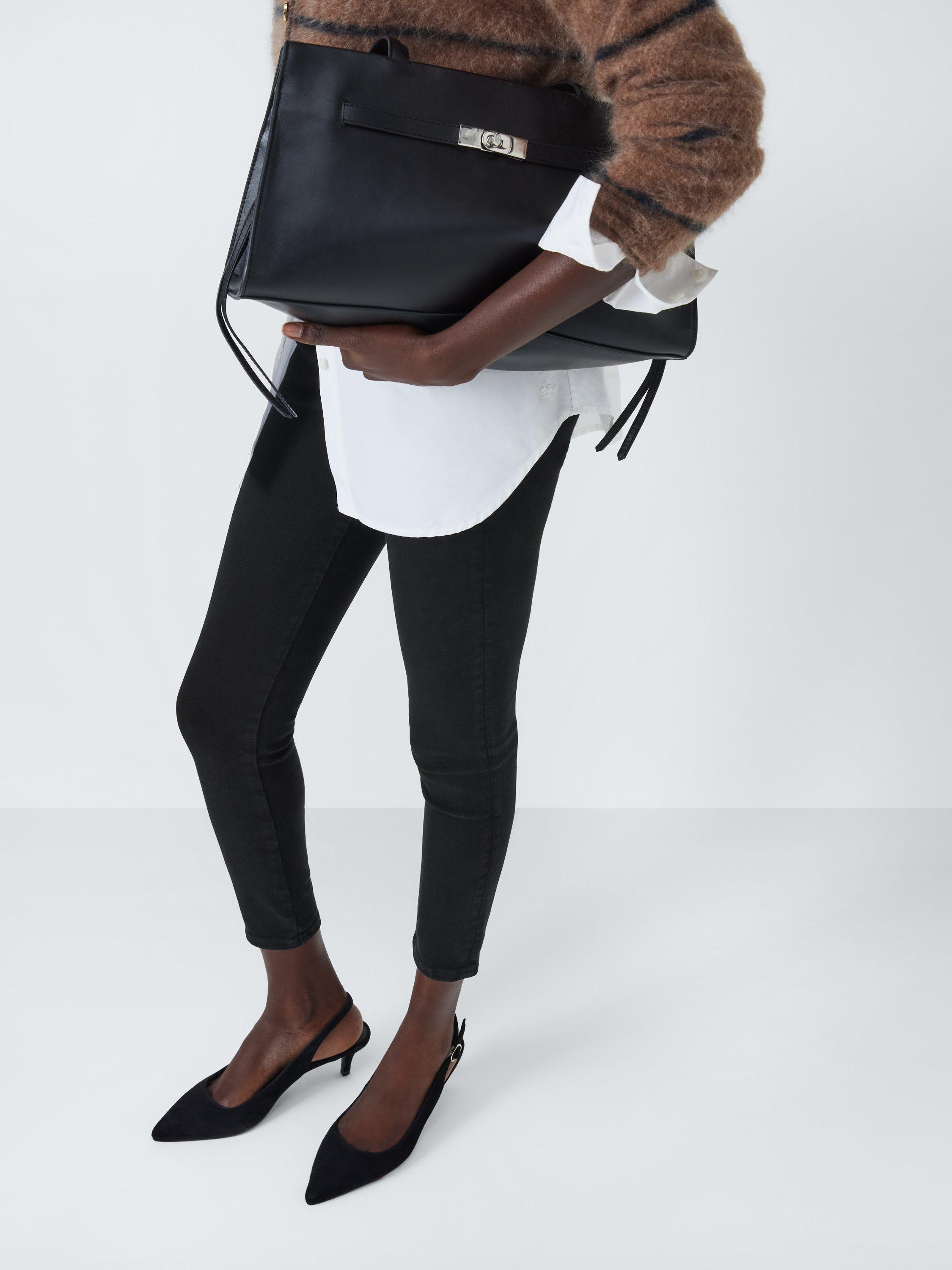 Product image 6 of 6, which shows FRAME Jetset Skinny Cropped Jeans, Sheen Noir, XS-S