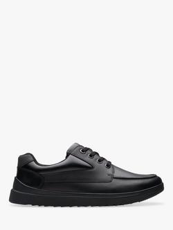 Clarks Kids' Keelan Flare School Shoes, Black Leather, Black Leather