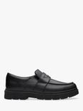 Clarks Kids' Lorcam Craft Leather School Loafers, Black