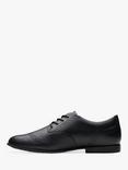 Clarks Kids' Finja Brogue Lace Up Leather School Shoes, Black