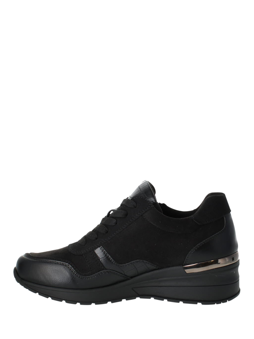 Product image 4 of 4, which shows Westland by Josef Seibel Ella 01 Zip Detail Chunky Wedge Trainers, Black, 3