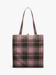 Radley Autumn Check Responsible Foldaway Shopper Bag, Racing Green/Multi