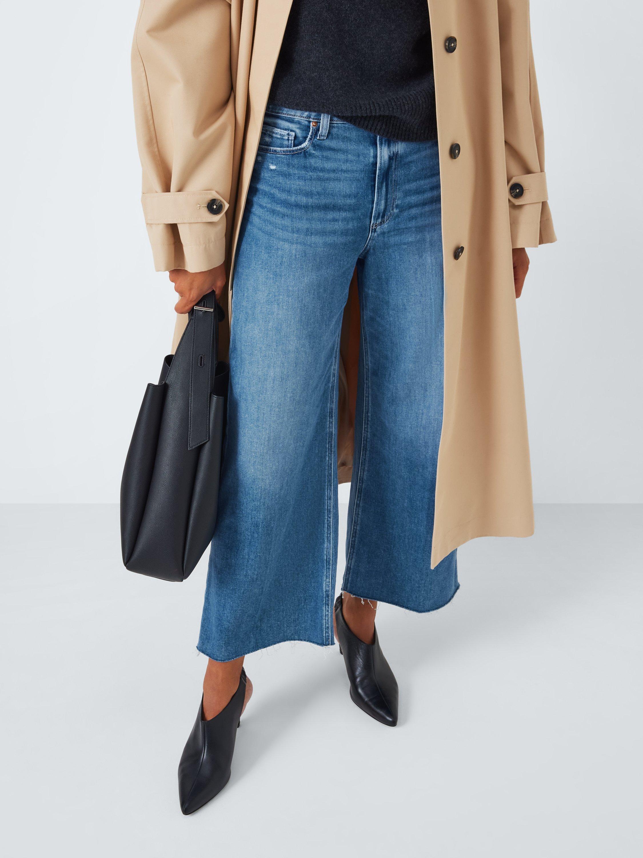 Product image 5 of 6, which shows PAIGE Anessa Raw Hem Cropped Wide Leg Jeans, Rock Show Distress, 24