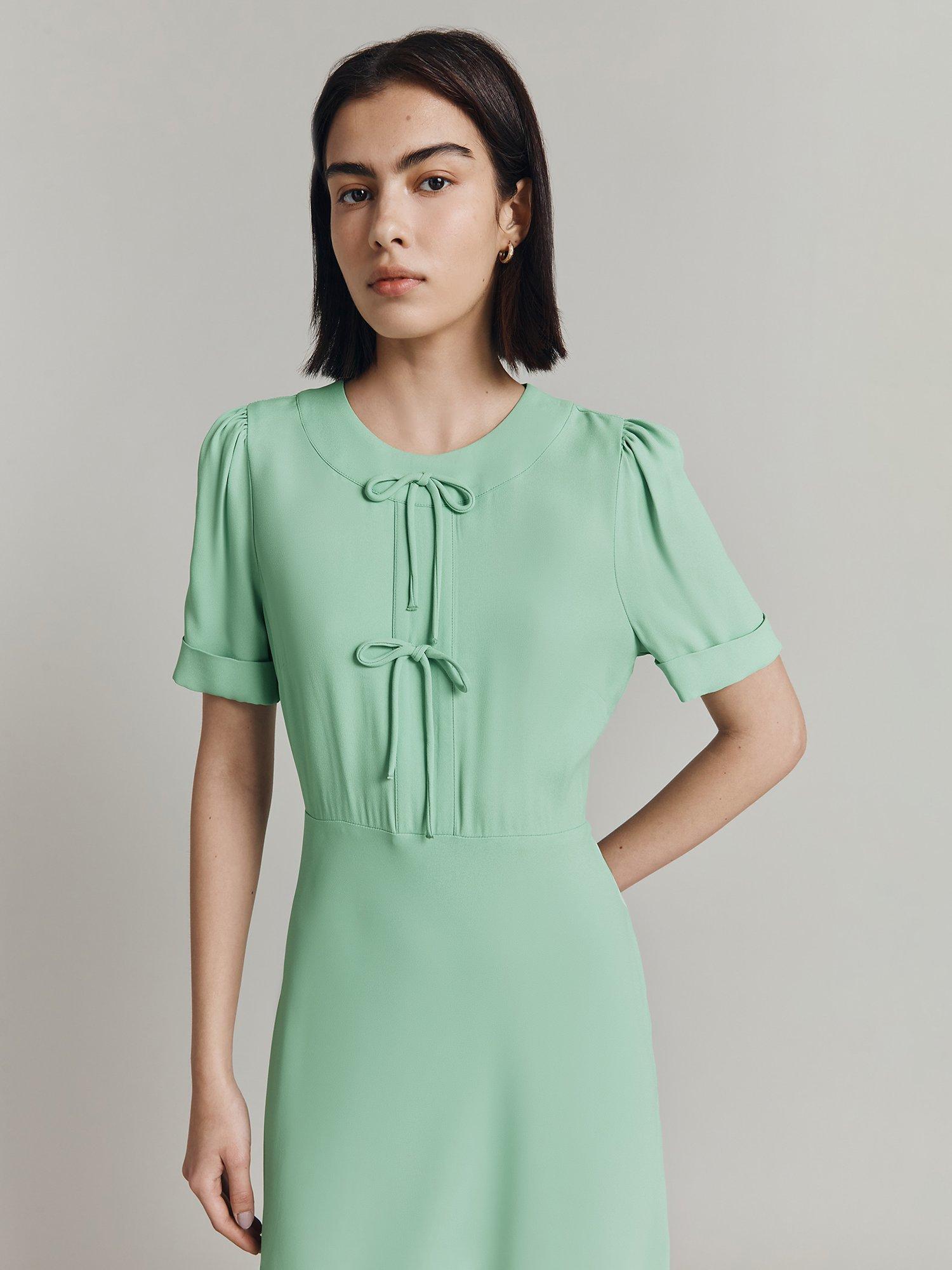 Ghost Louisa Bow Detail Midi Dress