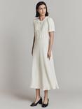 Ghost Louisa Bow Detail Midi Dress, Cloud Dancer