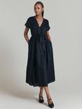 Ghost Danielle Linen Maxi Dress, Black