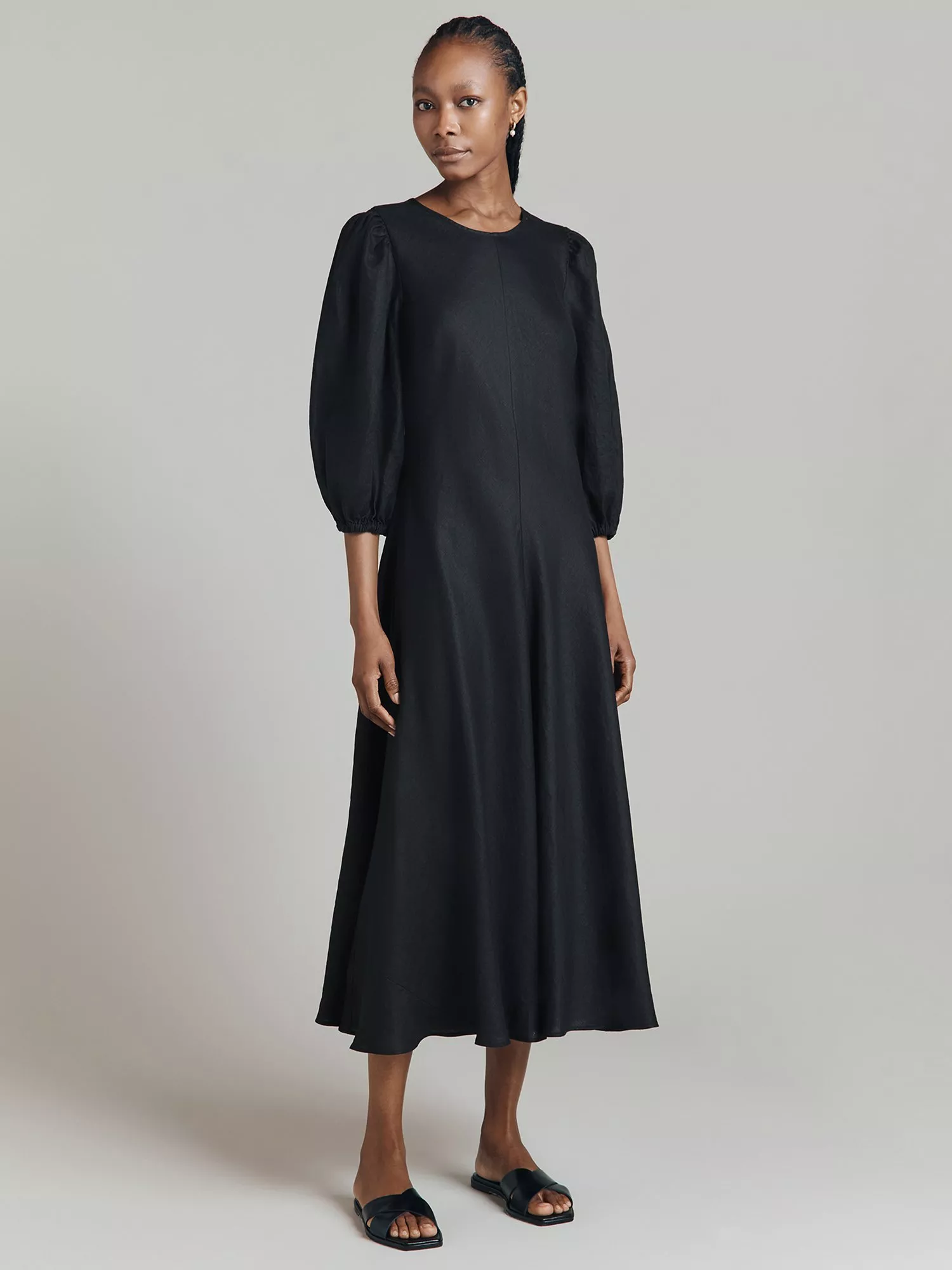 Next black linen dress best sale