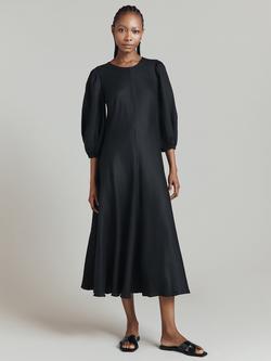 Ghost Bonnie Linen Dress, Black - view 2, Black