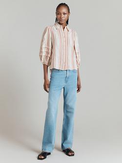 Ghost Madaline Pintuck Blouse, Ivory/Multi, Ivory/Multi