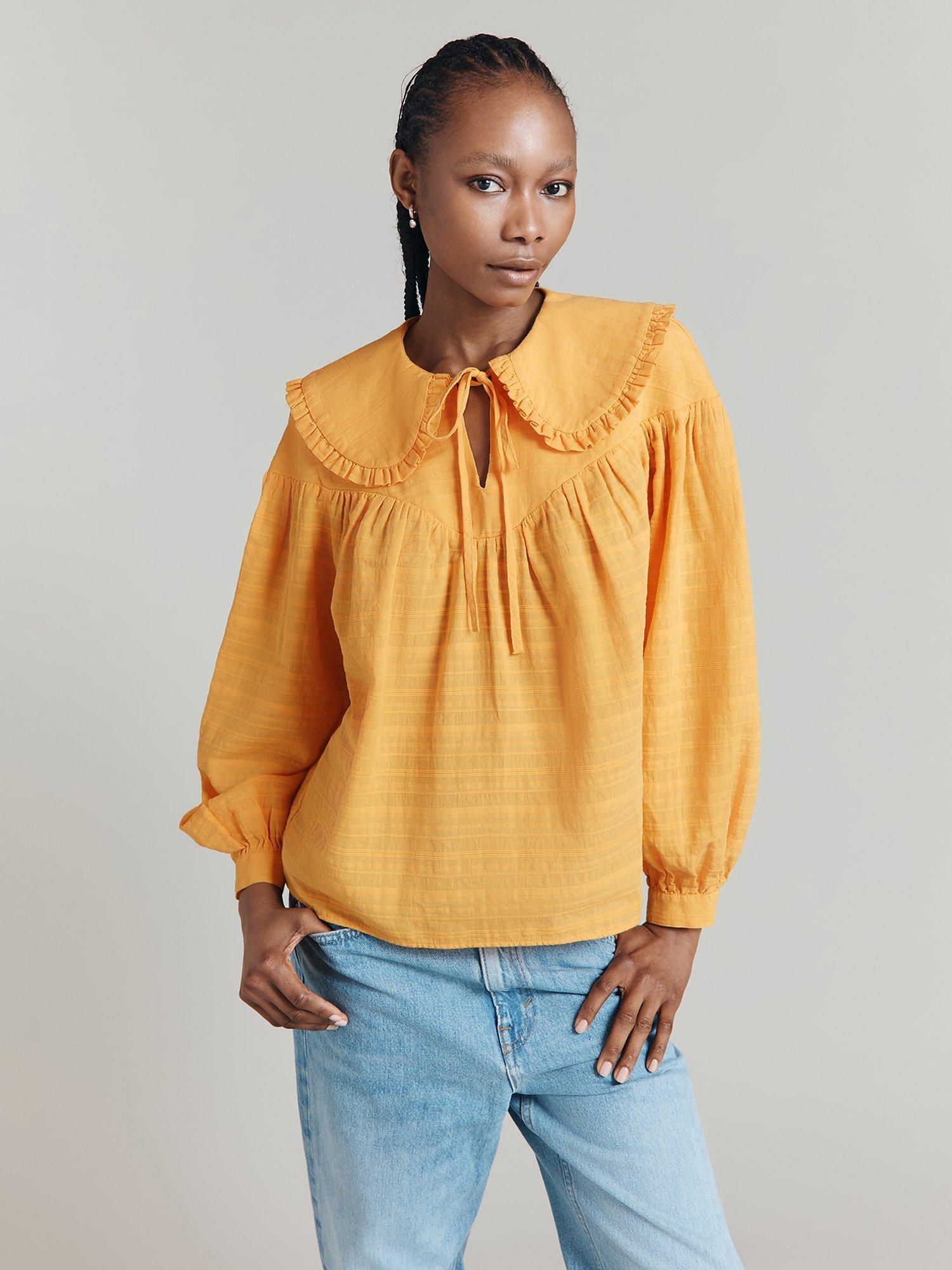 Ghost Daisy Peter Pan Collar Shirt, Yellow, XS