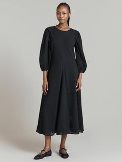 Ghost Bella Cutwork Spot Dress, Black, Black