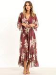 Yumi Rose Kimono Midi Dress, Rose/Multi
