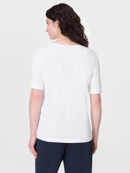 Sweaty Betty Cotton Blend Short Sleeve V Neck T-Shirt - view 2, White