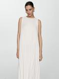 Mango Turmali Pleat Dress, White