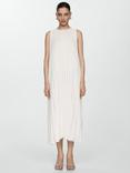 Mango Turmali Pleat Dress, White