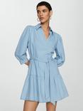 Mango Ten Shirt Mini Dress, Light Blue