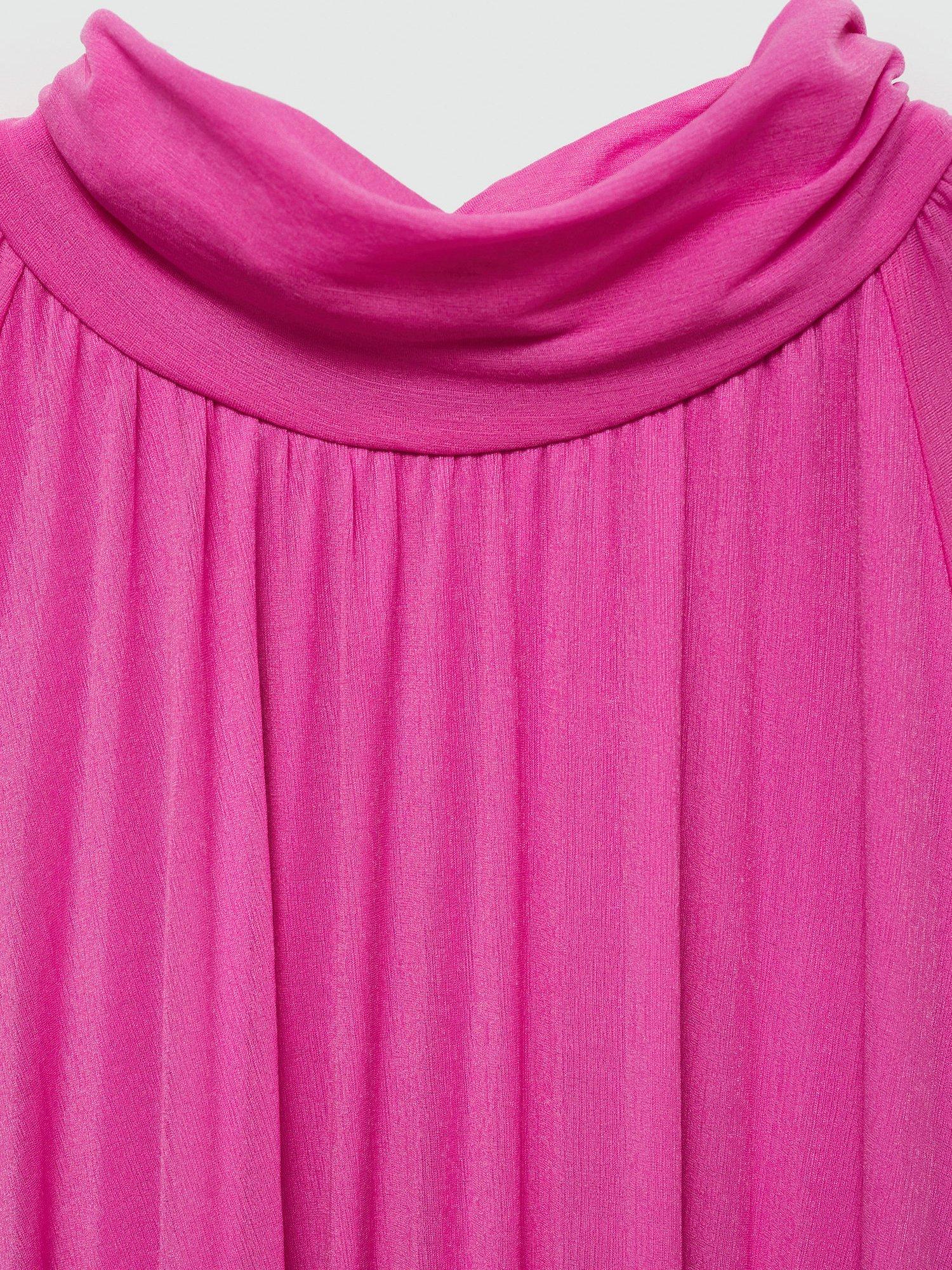 Mango Blanca Pleat Dress, Pink, 10