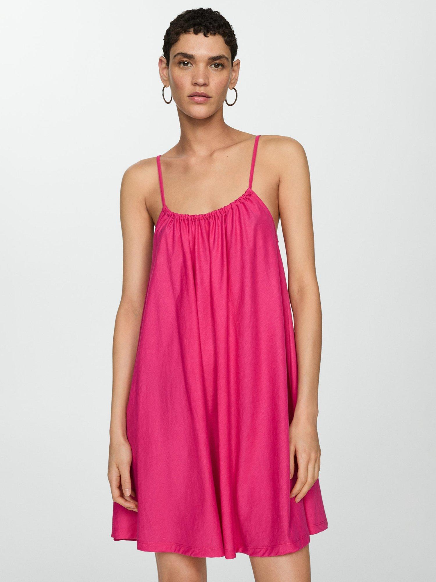 Mango Alandi Mini Dress, Bright Pink