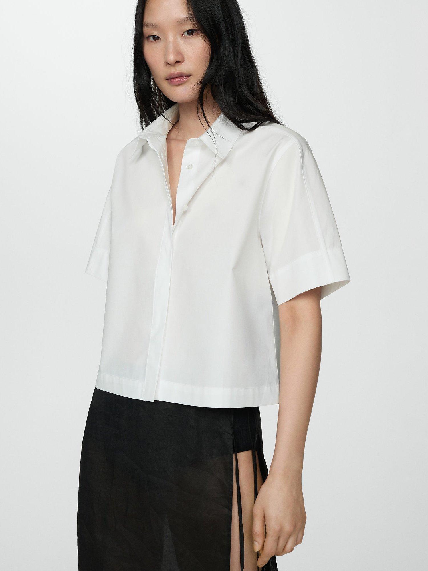 Mango Pop Cotton Shirt, White