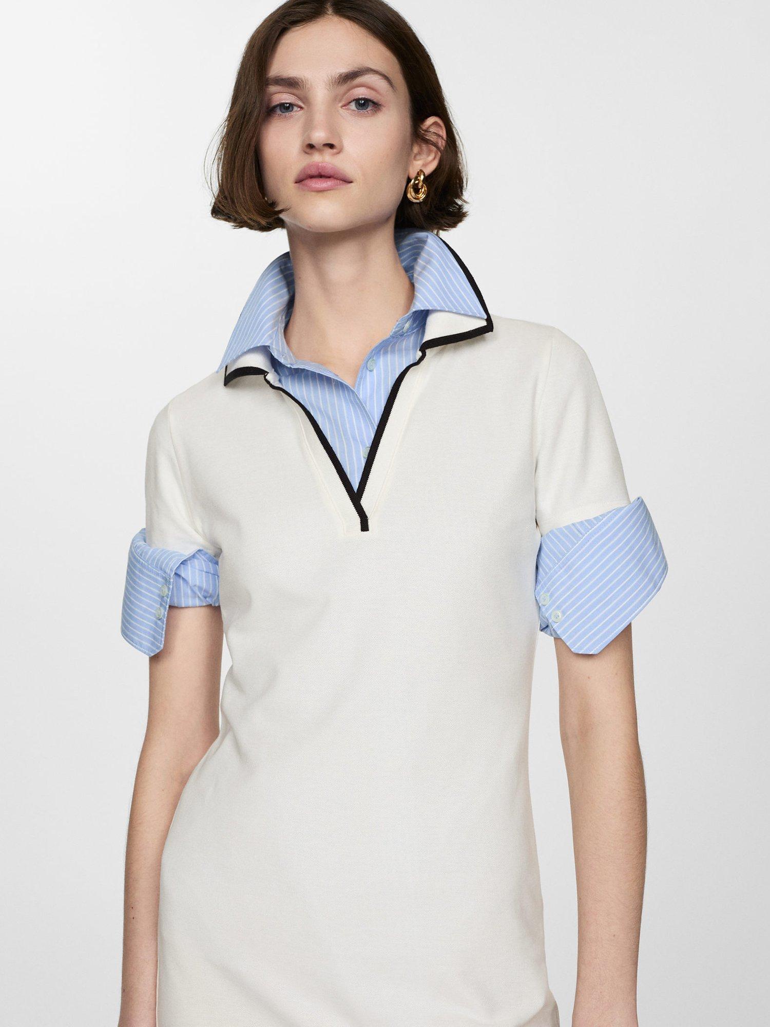 Mango Polo Mini Dress, Natural White