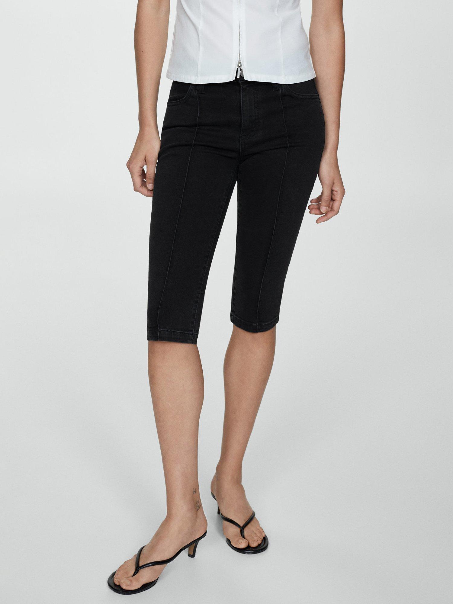 Mango Lora Pedal Pusher Jeans, Open Grey