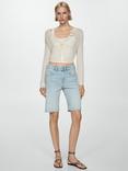 Mango Miami Straight Cut Denim Shorts